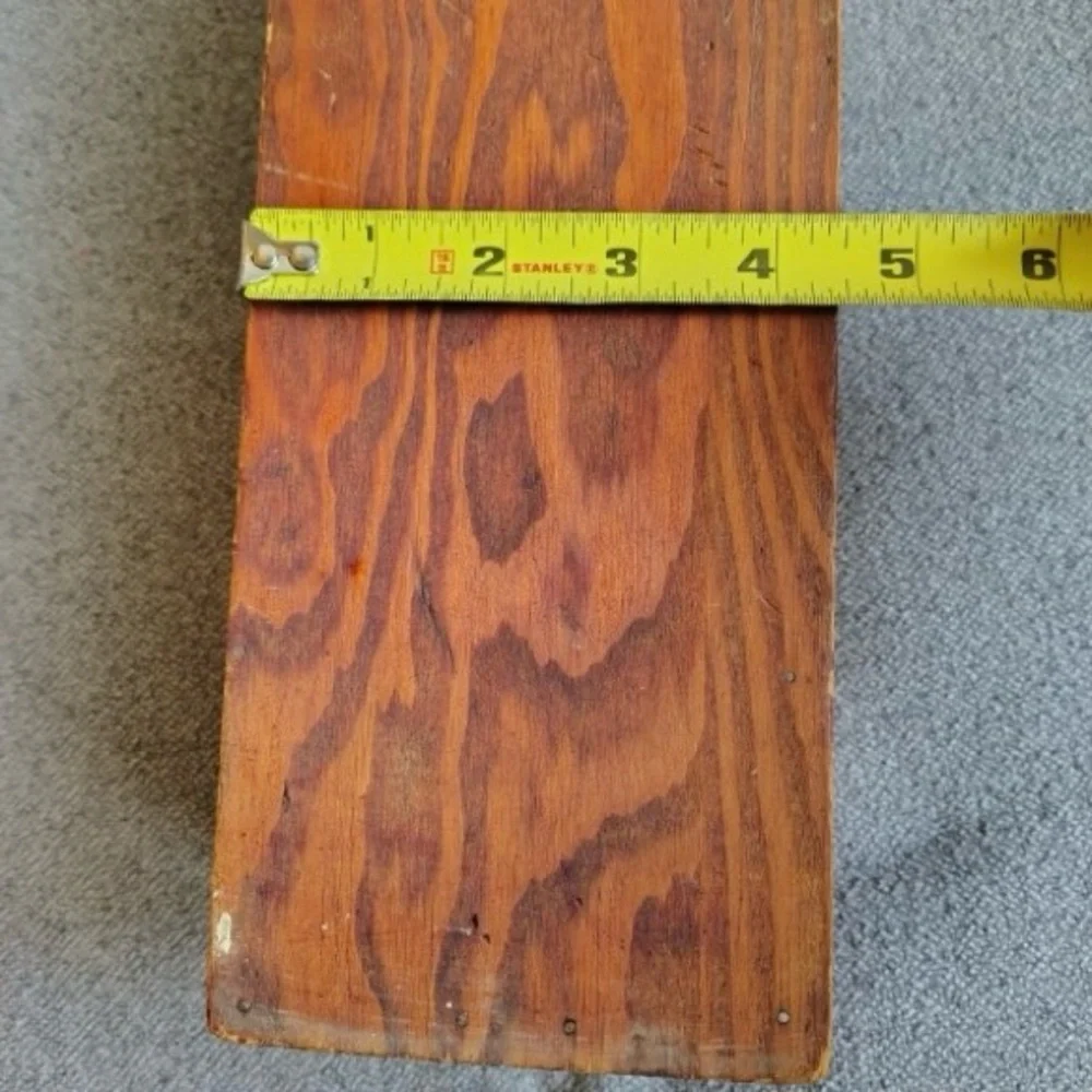 Vintage Wooden Wall-Mounted Knife Holder Brown Well Loved Primitive Farmhouse
